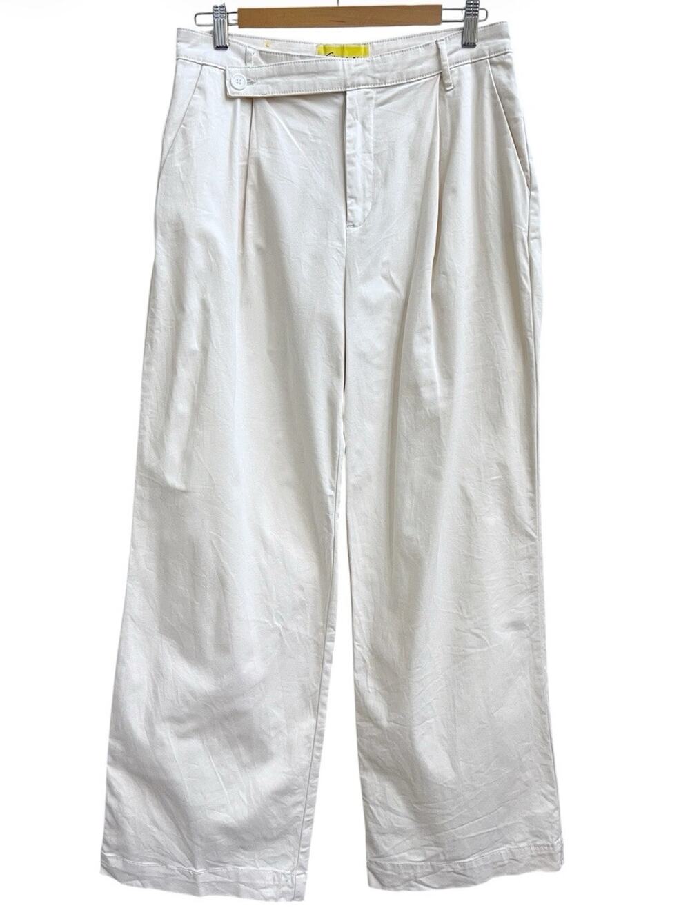 Circus NY Sam Edelman Wide Leg Trousers Low Slung Sz 29 Beige Off White Pleated